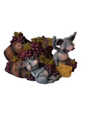 Drunken Happy Full Mice Wine Bottle Holder Figurine